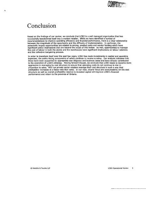 LCBO 2005 Operational Review - Deloitte & Touche LLP (PDF 5MB)