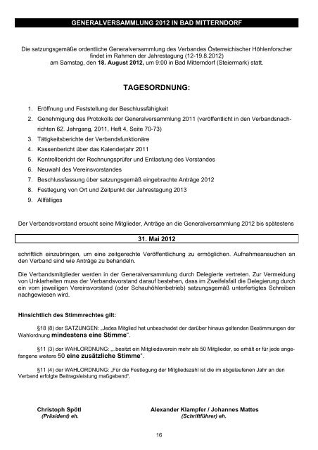 Mitteilungsblatt - Verband Österreichischer Höhlenforscher