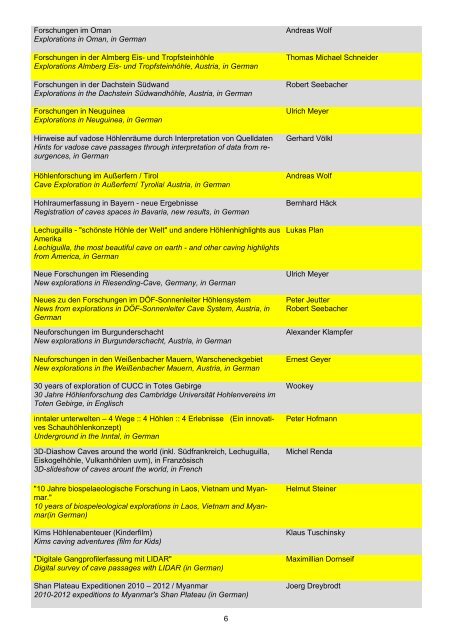 Mitteilungsblatt - Verband Österreichischer Höhlenforscher