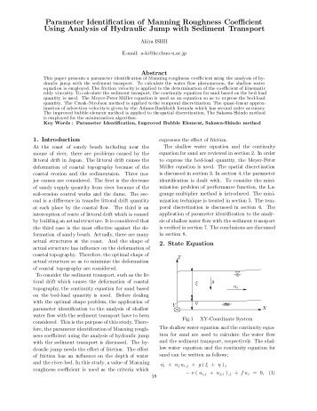 Parameter Identification of Manning Roughness Coefficient Using ...