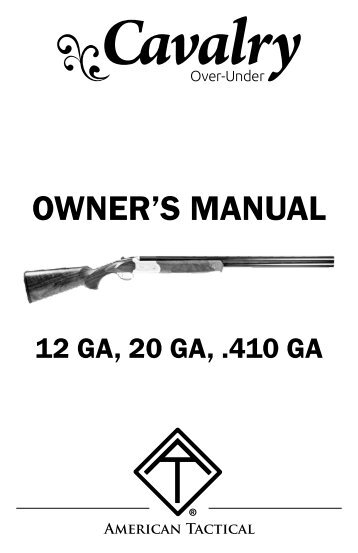 ATI Cavalry Over/Under Manual - American Tactical Imports