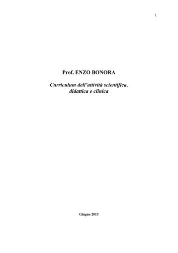 cv Bonora italiano giugno 2013 (pdf, it, 344 KB, 6/20/13) - Medicine