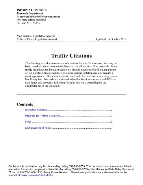 mn traffic fines amount