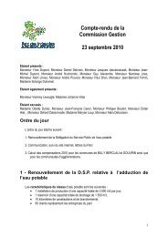 Compte-rendu de la Commission Gestion 23 septembre 2010