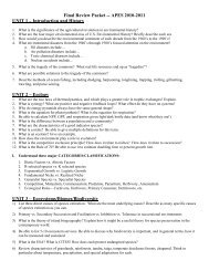 Final Review Packet -- APES 2010-2011 UNIT 1 - Raleigh Charter ...