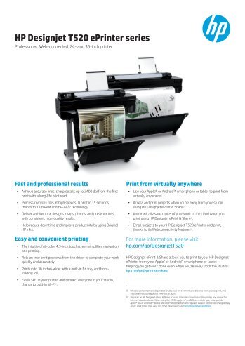 HP Designjet T520 ePrinter series - Hewlett Packard