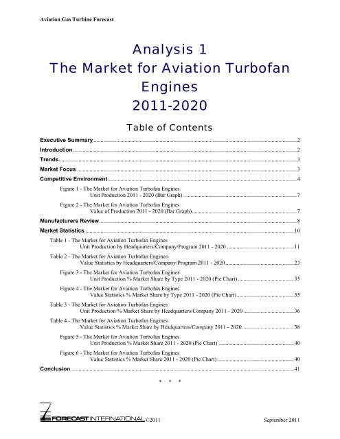The Market for Aviation Turbofan Engines - Forecast International