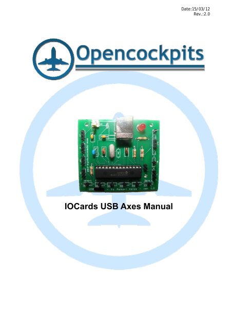 IOCards USB Axes Manual - Opencockpits