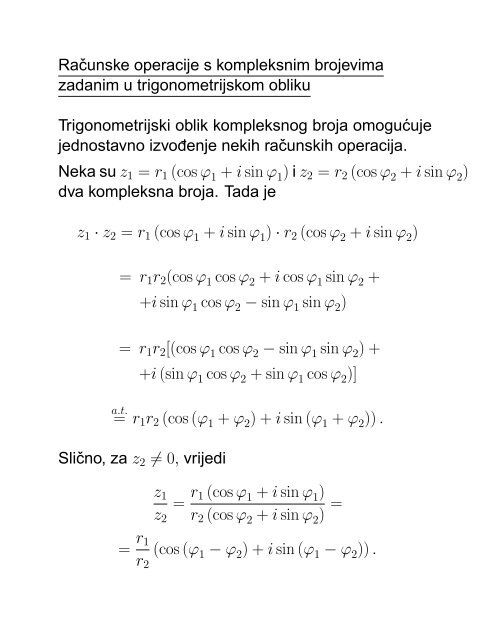 1. 2. Realne funkcije realne varijable - FESB