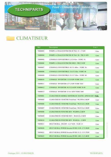 CLIMATISEUR - techniparts