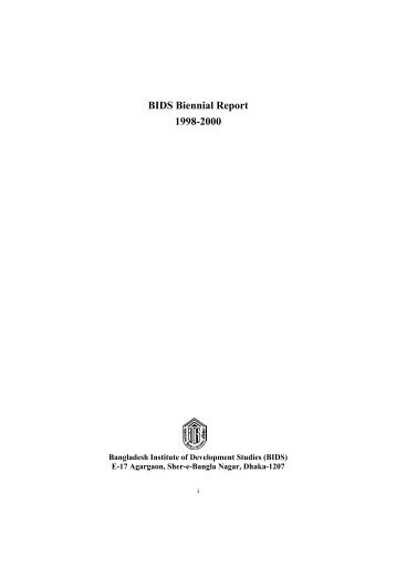 BIDS Biennial Report 1998-2000