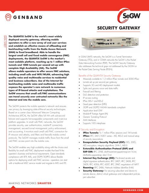 Security Gateway Datasheet - Genband