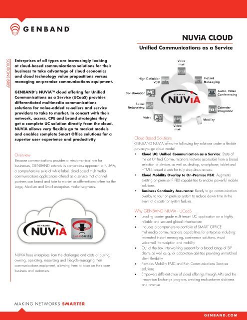 NUViA Cloud Solution Brief - Genband