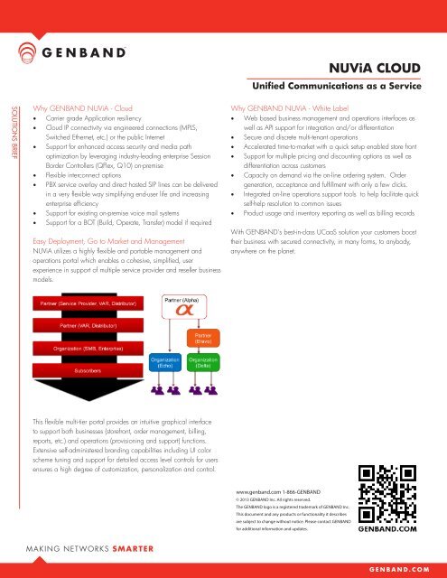 NUViA Cloud Solution Brief - Genband