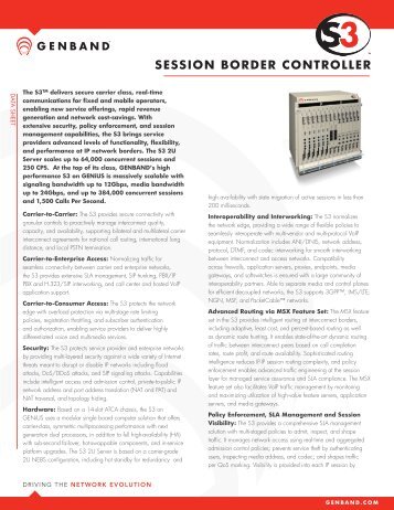 SESSION BORDER CONTROLLER - Genband