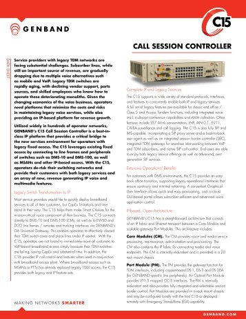 C15 Call Session Controller Datasheet - Genband