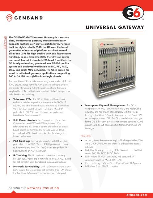 UNIVERSAL GATEWAY - Genband
