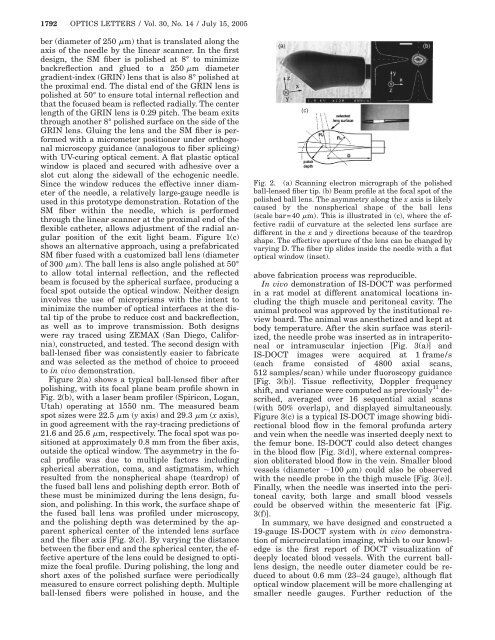 Interstitial Doppler optical coherence tomography - University of ...