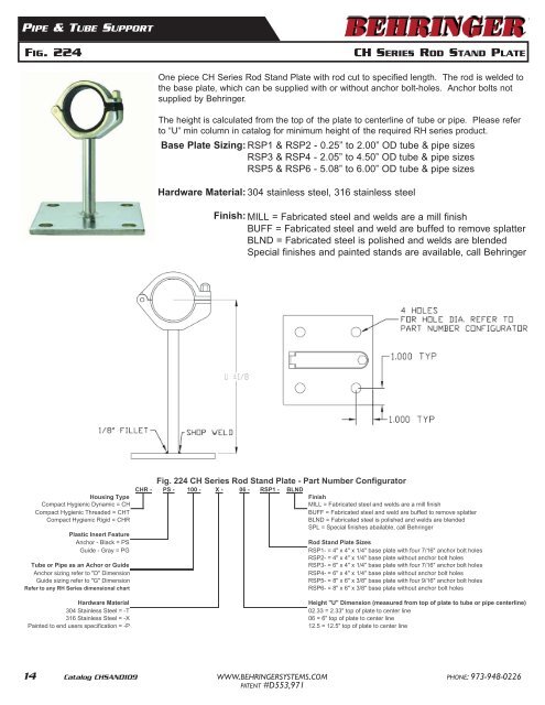 Behringer Sanitary Hangers - Tri-Canada