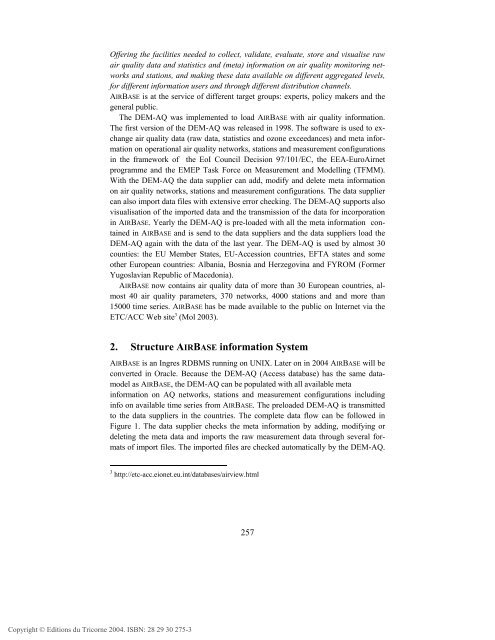 EnviroInfo 2004: DEM-AQ: Data Exchange Module for Air Quality data