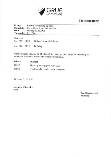 1.Saksliste.pdf - Grue kommune