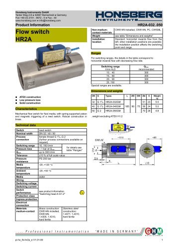 Flow switch HR2A