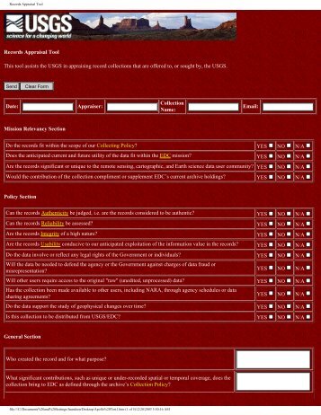 Records Appraisal Tool - Erpanet