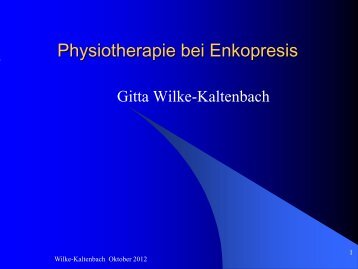 Physiotherapie bei Enkopresis