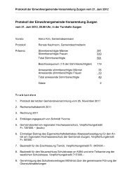 Protokoll der Einwohnergemeinde-Versammlung Zuzgen