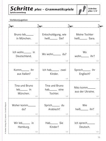 Schritte plus – Grammatikspiele Bruno leb in München - Hueber