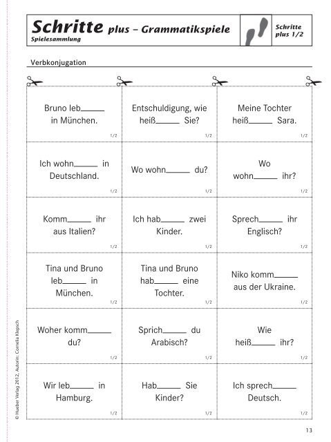 Schritte Plus Grammatikspiele Schritte Plus Grammatikspiele