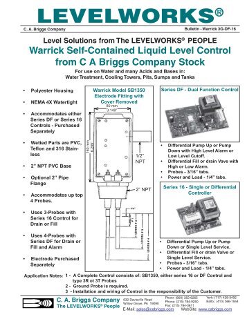 Warrick SB1350 Self Contained Liquid Level Controller - CA Briggs