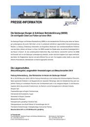 PRESSE-INFORMATION - Salzburgs Burgen und SchlÃ¶sser