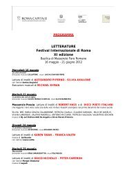 Festival delle letterature programma - Agriturismo e bed and ...