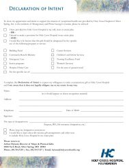 to obtain a Declaration of Intent form - Holy Cross Hospital