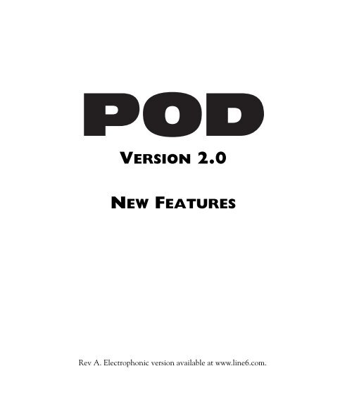 Line 6 POD 2.0 New Features - MIDI Manuals