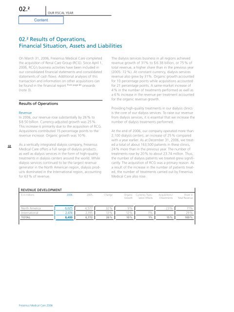 Operations and Business Environment - Fresenius Medical Care