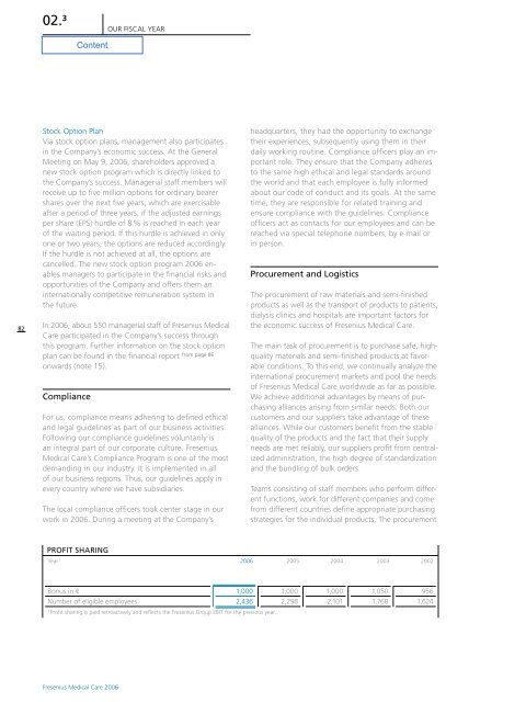 Operations and Business Environment - Fresenius Medical Care