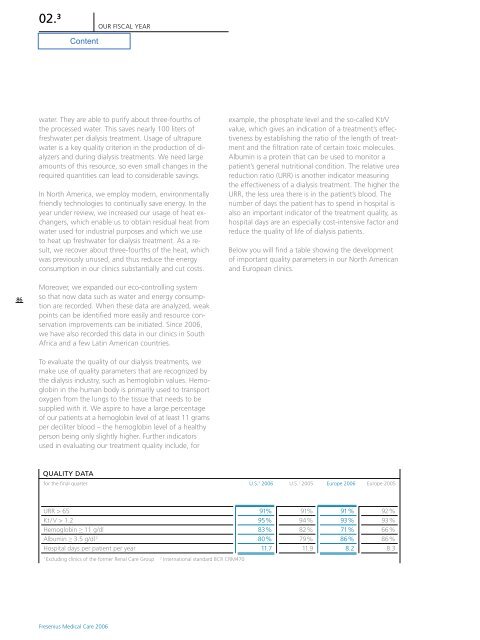 Operations and Business Environment - Fresenius Medical Care