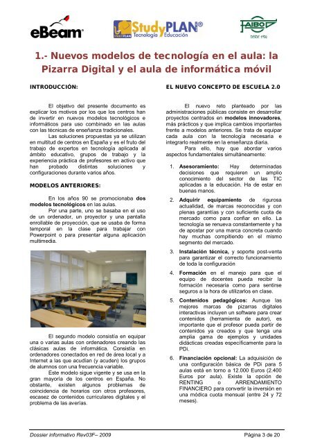 Dossier de presentaciÃ³n - La pizarra digital