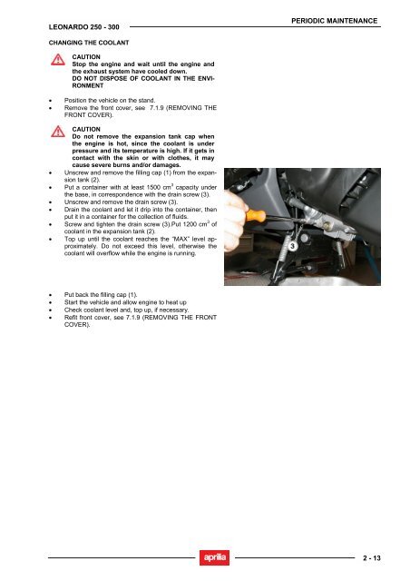 Leonardo 250-300 Repair Manual 2004 - Wheels Academy