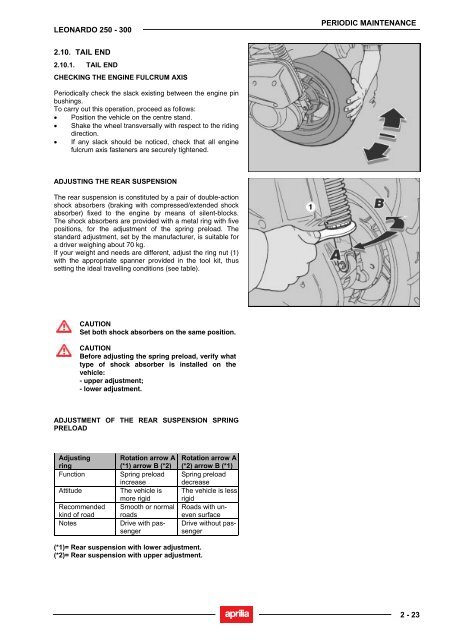 Leonardo 250-300 Repair Manual 2004 - Wheels Academy