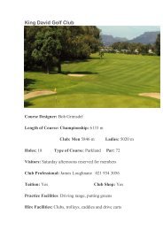 King David Golf Club Course Designer - Cape Town Tourism