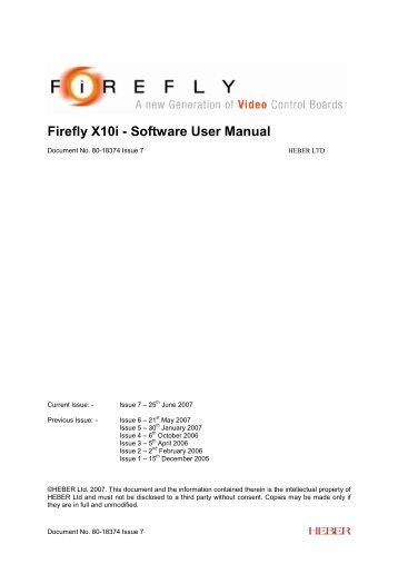 Firefly X10i User Manual - Heber