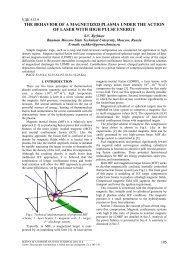 THE BEHAVIOR OF A MAGNETIZED PLASMA UNDER THE ...