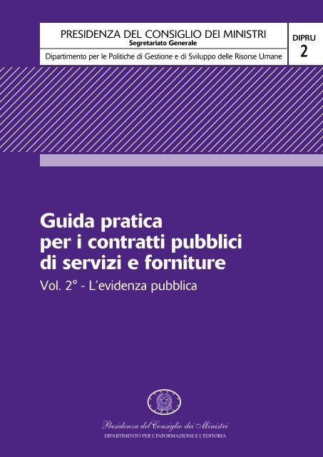 Guida pratica per i contratti pubblici di servizi e forniture