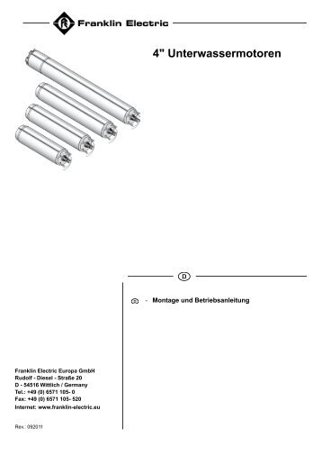 4" Unterwassermotoren - Franklin Electric Europa