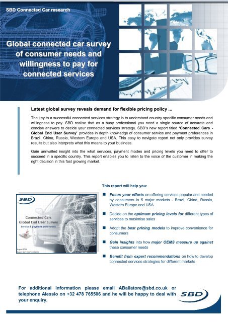Global connected car survey of consumer needs and ... - SBD