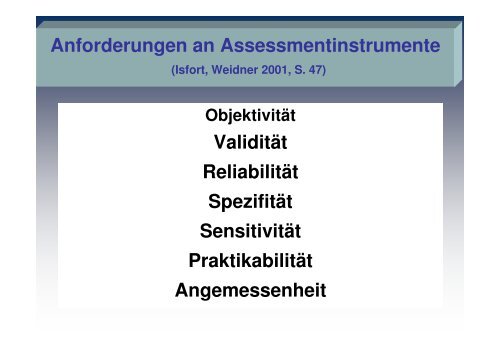 Assessment im Pflegebereich