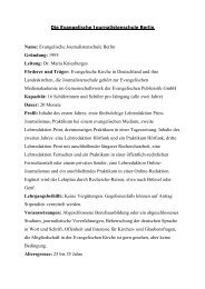 Die Evangelische Journalistenschule Berlin - Medium Magazin